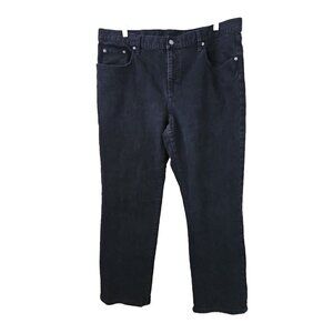 Lauren Ralph Lauren Jeans Women 18 Black Straight Ankle Classic Denim